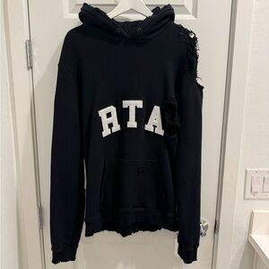 RtA Black Distressed Hoodie